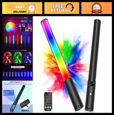 Handheld RGB LED Video Light Wand, Dimmable Color Tube with Remote, 2500K-6500K,