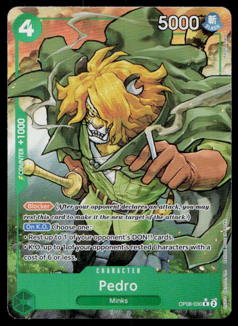Pedro (Parallel) OP08-030 Foil Rare Two Legends One Piece NM