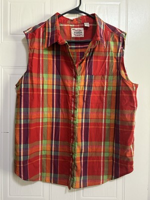 Ely Country Charmers Women s Sleeves Plaid Button Up Size XXL Multicolored