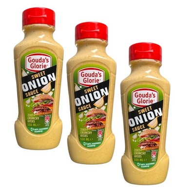 (10,30 EUR/kg) Gouda's Glorie Sweet Onion Sauce 3x 550ml