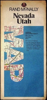 Vintage Rand McNally Nevada Utah Road Map With Special Features 1980s