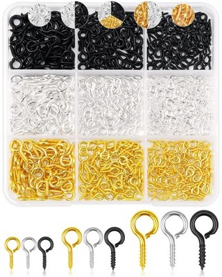 FIVEIZERO 600pcs Small Eye Pins for Jewelry Making & DIY Crafts, 3 Color Mini...