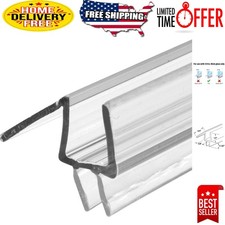 Customizable Frameless Shower Door Seal - 36 inch Clear Vinyl for 3/8 in Glass