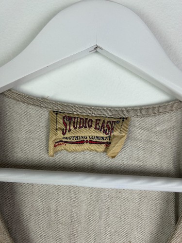 Studio Ease Kleid Large Woman L hellbraun Knopfleiste Prärie Vintage Taschen lang - Bild 3 von 3