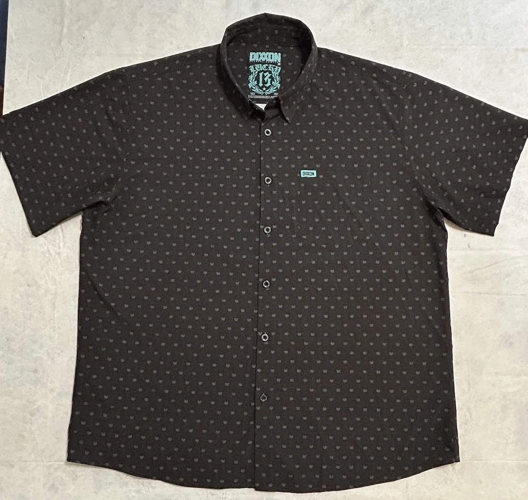 Polka Dot Short Sleeve Button-Up Casual Button-Down Shirts for Men