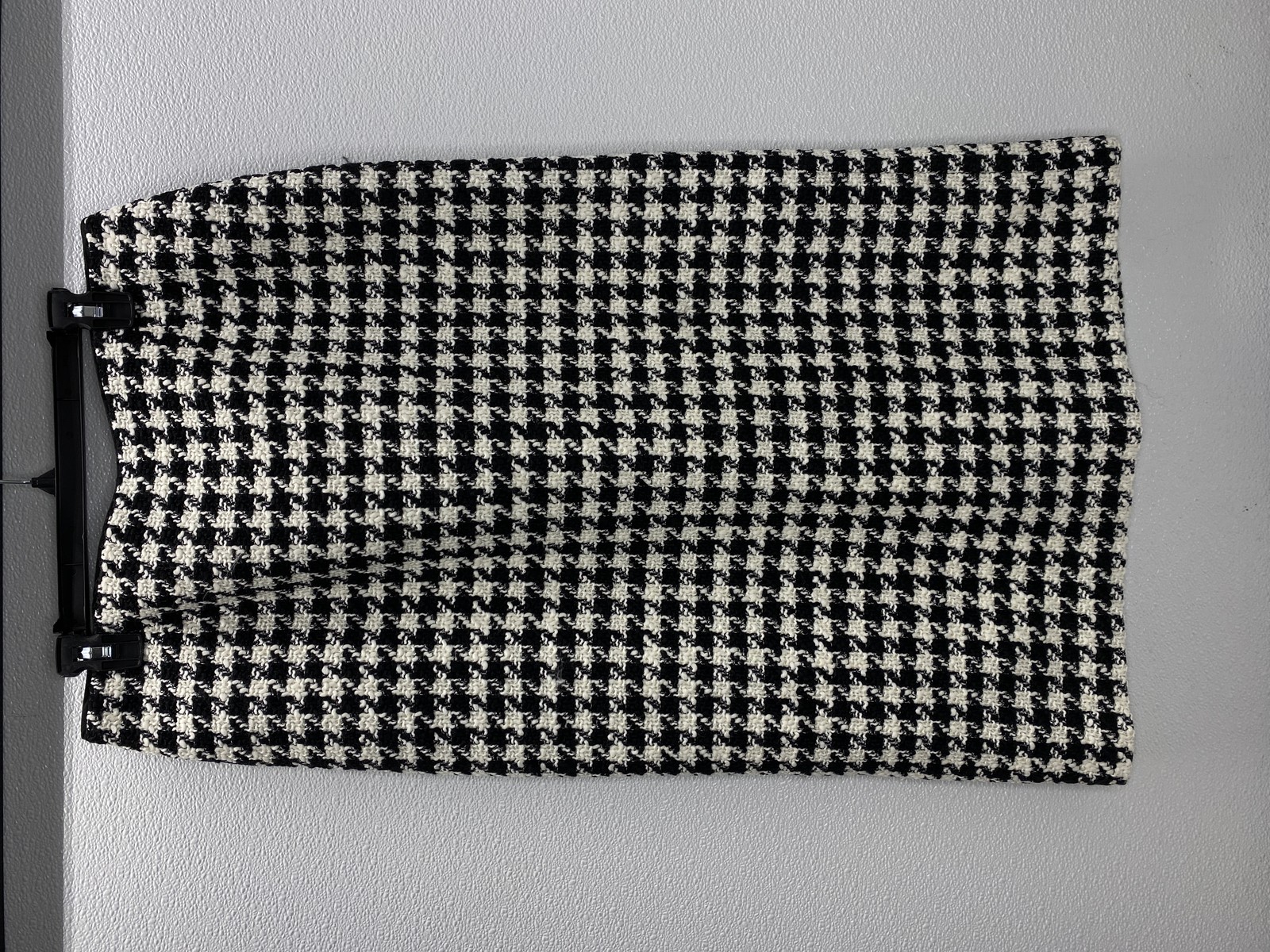 Lafayette 148 Womens Black White Twisted Houndstooth Pencil Maxi Skirt Size 10