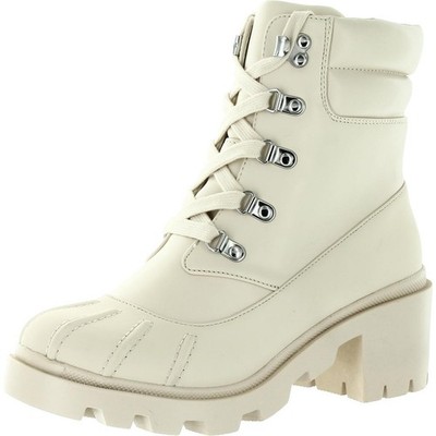 Madden Girl Womens Bubbles Ivory Ankle Boots Shoes Medium (B,M) BHFO  3288