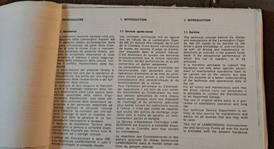 LAMBORGHINI ESPADA 400 GT DRIVER'S HANDBOOK/OWNER'S MANUAL-REPRODUCTION