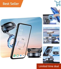 Magnetic Phone Holder Car Mount 360° Adjustable Foldable Vacuum Suction