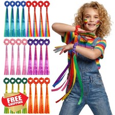 Oqqlin Rainbow Dance Ribbons Rhythm Streamers Wrist Holder Set