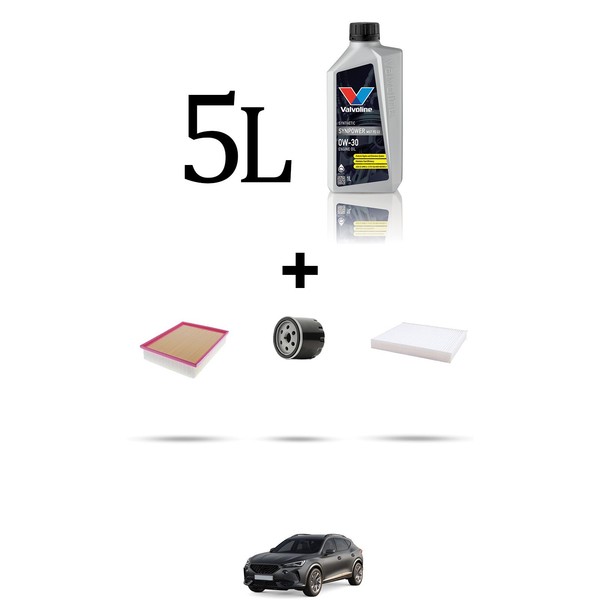 Hoffcar Wartungskit 3 Filter Und 5L ÖL FüR Cupra Formentor 1.5 TSI 110KW Ab 2-image