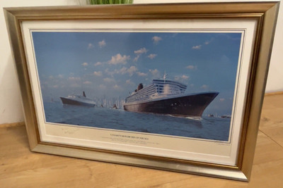 James A Flood 2004 Cunard's Monarchs Of The Sea Tandem Voyage Signed Print