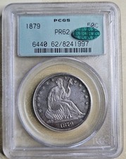 1879 Seated Liberty Half Dollar PCGS OGH PR PF62 CAC Proof Toned