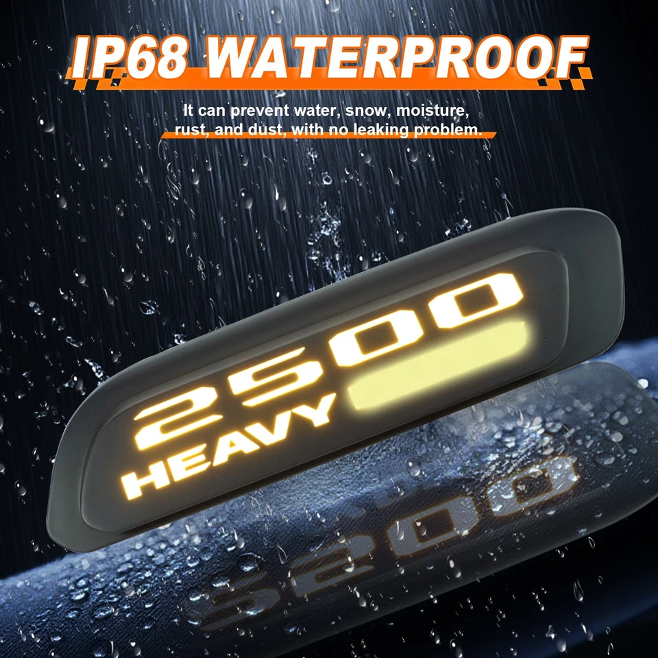 Luces LED de señalización lateral del capó para Dodge RAM 2500 Heavy Duty 2019-2024 Foto 4 de 4