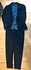 Anzug für Herren - Cinque Größe 50 - Blau mit Muster - mit Weste Dreiteiler