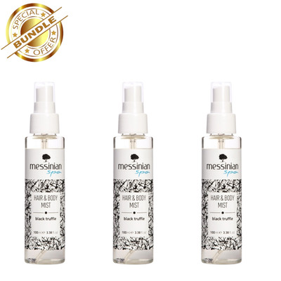 3x Messinian Spa Black Truffle Hair & Body Mist Luxury Greek Olive Oil 3x100ml
