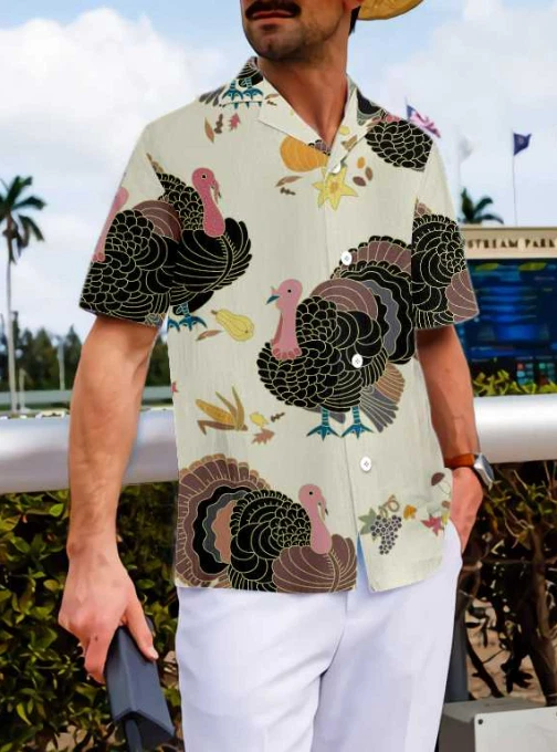 Vintage Turkey Thanksgiving Hawaiian Shirt