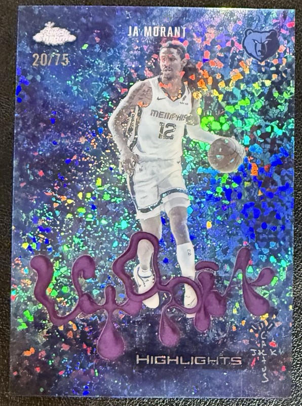 2025-26 Topps Chrome Cactus Jack Ja Morant Jacked Up Purple Mini Diamond /75