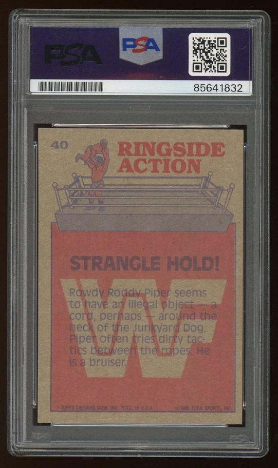 Rowdy Roddy Piper PSA/DNA Auto 1985 Topps WWF Card #40 HOF 832 - Image 2 of 2