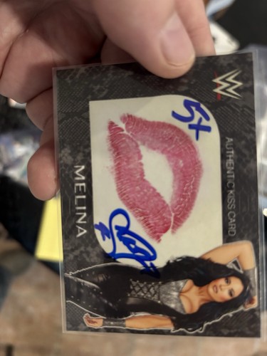 Melina WWE Diva Kiss Card Auto Signed. Custom Comicpalooza 