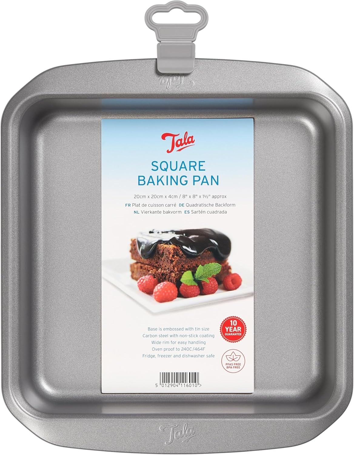 Tala 23cm Square Cake Tin Non-Stick Baking Pan Carbon Steel Grey