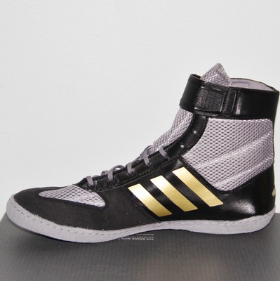 Adidas Combat Speed 5 Wrestling Shoes Grey Black Gold Mens 