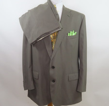 Chaps Ralph Lauren Pure Wool Solid Green Two Piece Suit 44x31 50 L Big Man USA