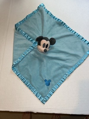 DISNEY MICKEY MOUSE BLUE BIG EYES SECURITY BLANKET LOVEY E3