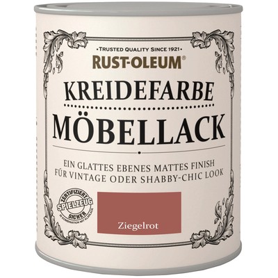 Rust-Oleum 750 ml Kreidefarbe Möbellack Ziegelrot Kreidig-Matt Möbelfarbe Finish
