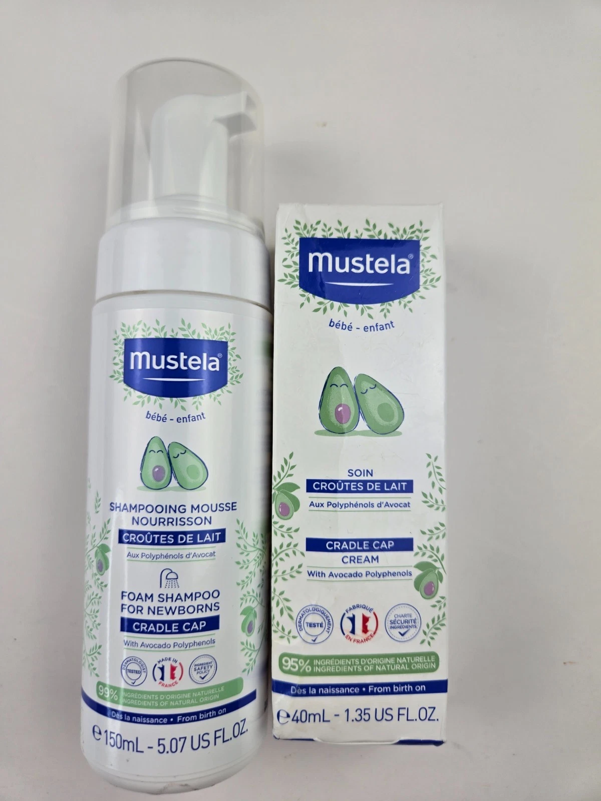 Mustela Baby Cradle Cap Bundle - Natural Baby Shampoo & Cradle Cap Cream