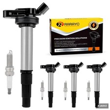 Set of 4 Ignition Coil Pack  Double Iridium Spark Plugs for Corolla 2