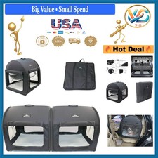 Black Portable 2-in-1 Soft Dog Cat Crate Travel Kennel Carrier