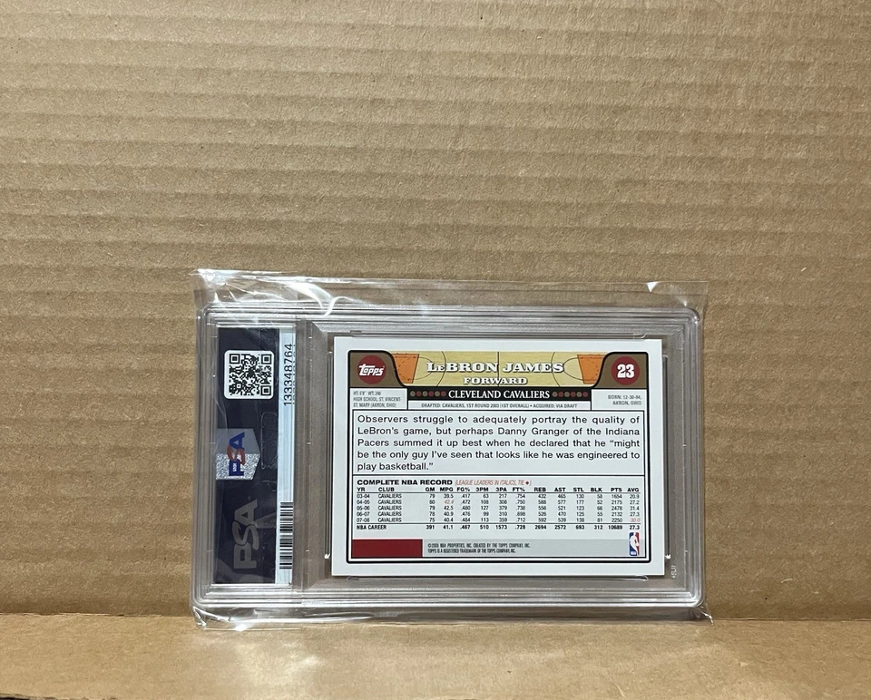 2008-09 Topps - LeBron James Chalk Toss PSA 8 - Image 2 of 2