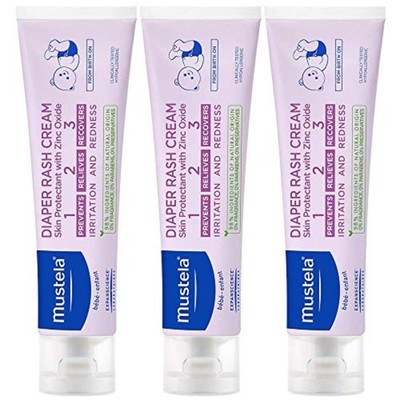 Mustela Baby Diaper Rash Cream 123 - Skin Protectant 3.8 Ounce (Pack of 3)