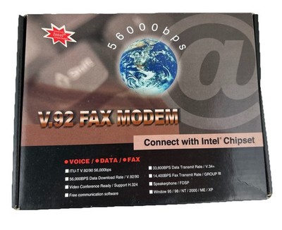 Intel Chipset  Data/Fax Modem CTR21 56K V.92 H.234 Windows 95 98 NT 2000 ME XP