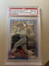 2012 Bowman Chrome Blue Wave Refractor Xander Bogaerts PSA gem Mint 10