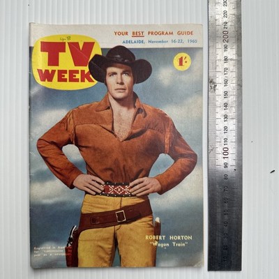 TV WEEK Magazine Australia with Robert Horton Wagon Train on Cover November 1960