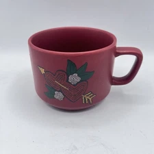 Starbucks 2018 Valentine's Day Double Hearts Ceramic Coffee Mug 12 Oz, Red