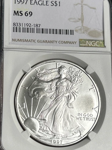 1997 Silver American Eagle Dollar NGC MS69 Key Date