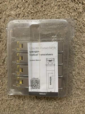 4 Pack 10Gtek Transceiver module, 1000Base-T SFP Copper RJ45, 100M AST-GE-T