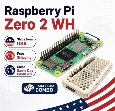Raspberry Pi Zero 2 W with Case and Presoldered Headers RP3A0-AU (WIFI/BT)  