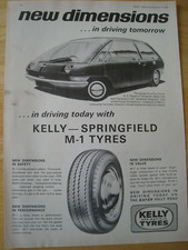 KELLY SPRINGFIELD M1 TYRE CARS OF FUTURE COMPETITION 1966 ADVERT A4 SIZE FILE 20