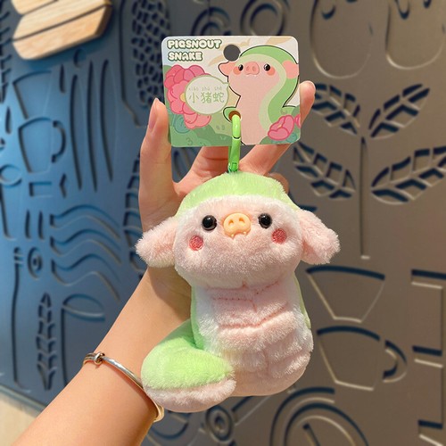 Cute Little Pig Snake Keychain Cartoon Zodiac Snake Keychain Bag Decorations - Picture 9 of 11