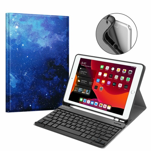 Funda Teclado para iPad 9ª Generación 2021 Suave TPU Soporte Trasero Cubierta con Soporte para Lápices - Imagen 20 de 34
