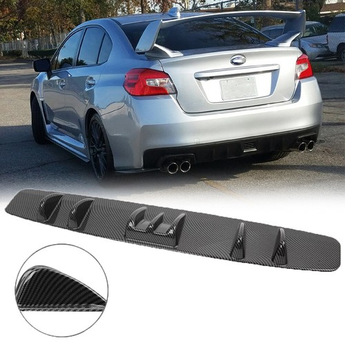 Carbon Fiber Style Rear Lower Bumper Diffuser Fin Spoiler Lip For ...