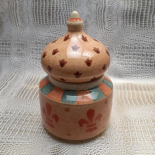 HORCHOW ITALY Medici Canister/Jar 9.5" Tall 6.3" Diameter Approx.