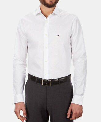 tommy hilfiger slim fit dress shirt white Tommy Hilfiger Men's Athletic Fit Dress Shirt