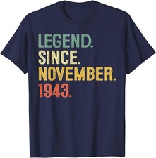 80 Years Old 80th Birthday Legend Since November Unisex T-Shirt
