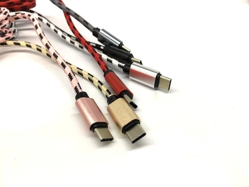 LOTE 2 6FT Cuerda Trenzada USB Tipo C Sincronización de Datos Cable Cargador LG G6 S8 PLUS S21 PLUS Foto 4 de 4