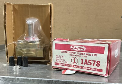 DAYTON General Purpose Solenoid Valve,Air,Steam,Water 1A578 Two Way 125psig